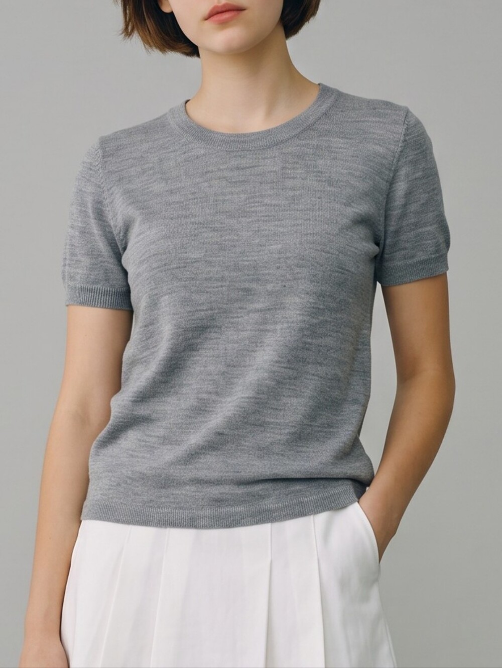 PAULE KA Paris Wool Short Sleeve Crewneck